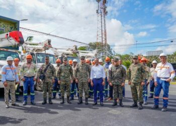 EDESUR y Ejército inician trabajos de acondicionamiento del sistema de luminarias 