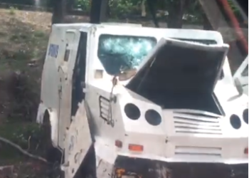 Dos heridos deja accidente choque de camión de valores