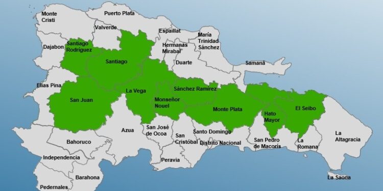 COE aumenta a nueve las provincias en alerta verde