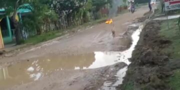 La comunidad Las Mercedes exige arreglo de la carretera