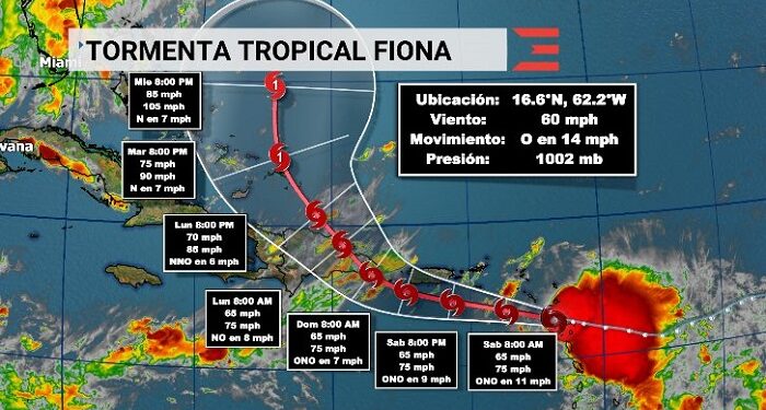Se espera que Fiona se fortalezca sobre el noreste del Caribe