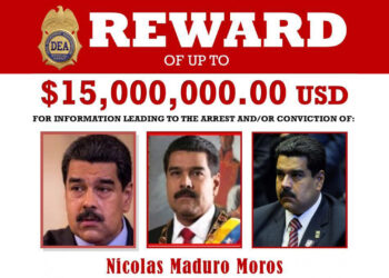 Estados Unidos mantiene vigente la recompensa de 15 millones de dólares por la captura del dictador Nicolás Maduro