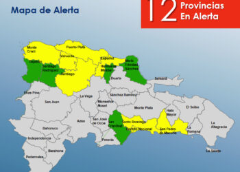 COE: Siete provincias en alerta amarilla y cinco en verde