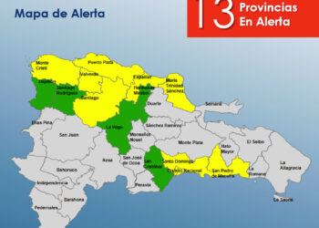COE eleva a 13 las provincias en alerta amarilla y verde por lluvias