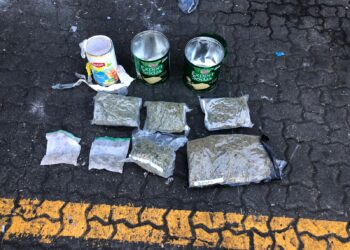 Ocupan siete paquetes de marihuana camuflados en latas de té y galletas