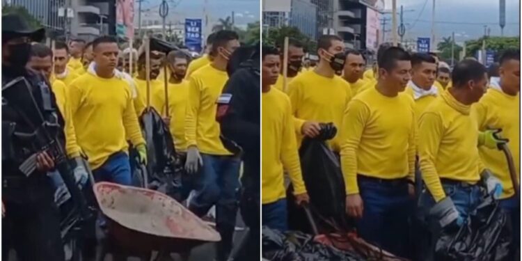 Gobierno de El Salvador sacó a cientos de presos a limpiar calles y pintar escuelas