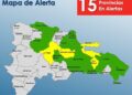 COE mantiene 4 provincias en alerta amarilla y 11 en verde por vaguada