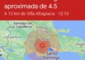 Temblor de magnitud 4.5 se siente en República Dominicana