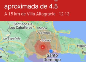 Temblor de magnitud 4.5 se siente en República Dominicana