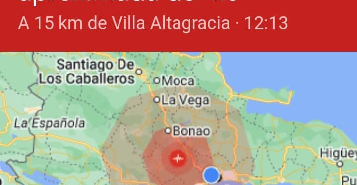 Temblor de magnitud 4.5 se siente en República Dominicana