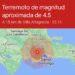 Temblor de magnitud 4.5 se siente en República Dominicana