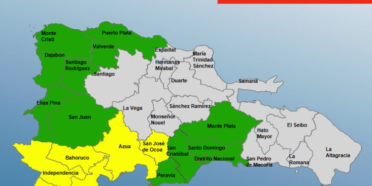 COE eleva a 6 provincias en alerta amarilla y 12 en verde