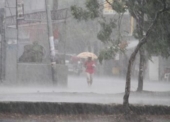 Tronadas y ráfagas de viento por la interacción de vaguada con onda tropical