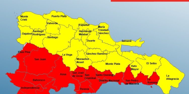 Alerta roja y amarilla para todo el país