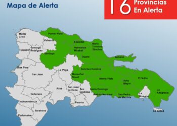 COE aumenta a 16 las provincias en alerta verde por vaguada