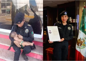 Ascienden a policía que amamantó a bebé en Acapulco tras huracán Otis