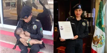 Ascienden a policía que amamantó a bebé en Acapulco tras huracán Otis