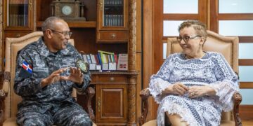 Procuradora Miriam Germán recibe visita del nuevo director general PN