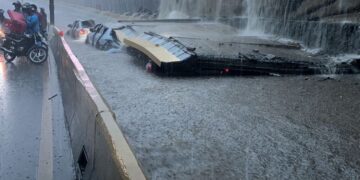 PN garantizó seguridad perimetral en túnel de Av. 27 de Febrero donde colapso pared