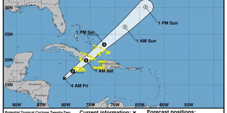 Potencial ciclón tropical aportará lluvias significativas a partir de hoy