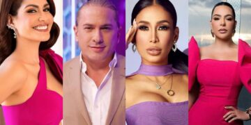 Caro Brito, Alex Macias, Sandra Berrocal y Jenny Blanco presentadores del “Bombazo Navideño”