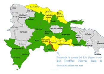 COE coloca varias provincias en alerta roja, mantiene 8 en amarilla y amplia 11 en verde por aguaceros