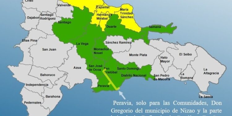 COE eleva a 16 las provincias bajo alerta por vaguada