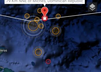 Reportan 2 sismos de 3.8 al noreste de Samaná y Miches