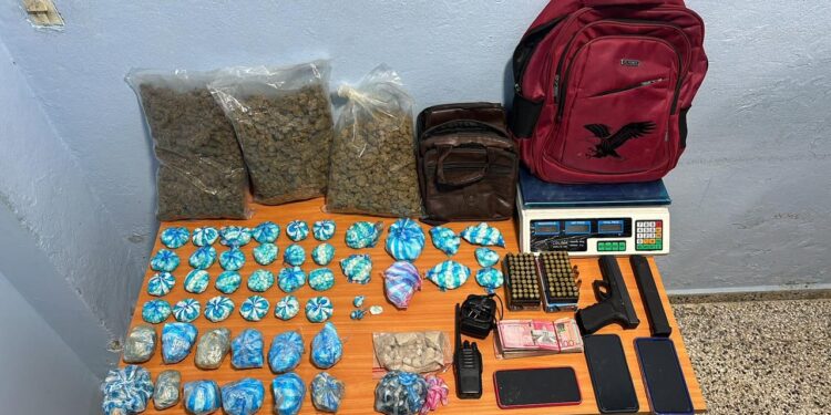 PN ocupa distintos tipos de presuntas drogas y arma de fuego en La Vega