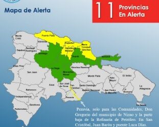 COE amplia alertas en 11 provincias