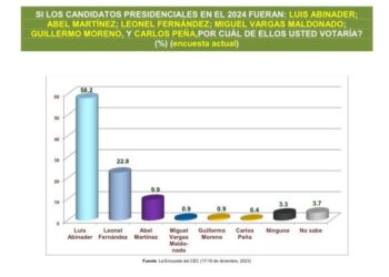 Presidente Abinader ganaría en primera vuelta con el 58.2% de los votos, según encuesta