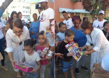 Aspirante a regidora PRM regala juguetes a niños de SDE por tradición de la “Vieja Belén”
