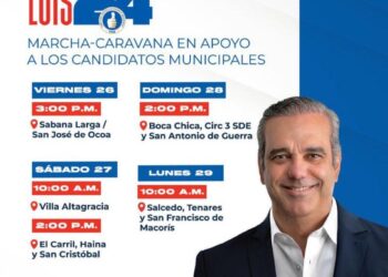 Luis Abinader encabezará caravanas por 11 municipios este fin semana