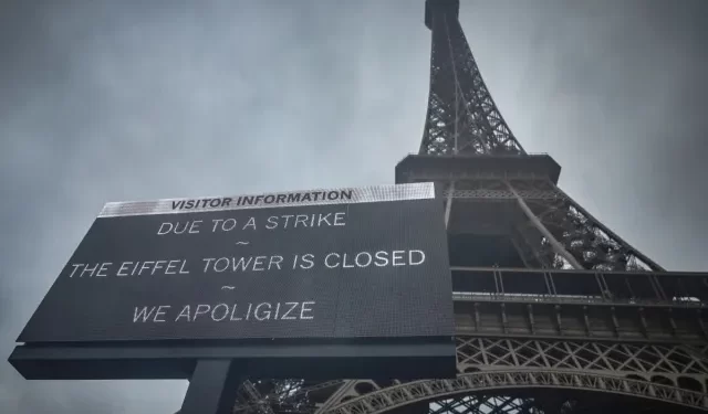 La torre Eiffel está cerrada este lunes por una huelga que podría prolongarse
