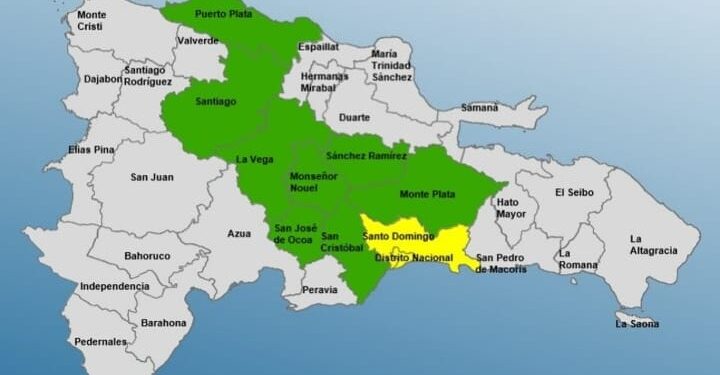 COE eleva a 8 las provincias en alerta verde y mantiene 2 en amarilla por lluvias
