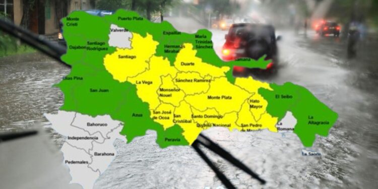 COE mantienen 11 provincias y al Distrito Nacional en alerta amarilla y aumenta 14 en verde