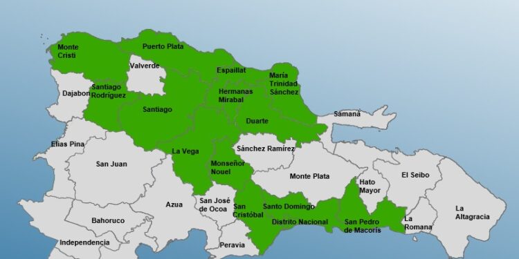 COE emite alerta verde para 14 provincias por sistema frontal