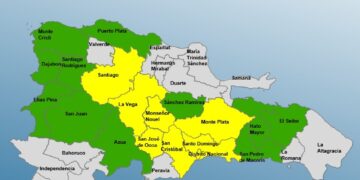 Aumentan 8 provincias y al Distrito Nacional en alerta amarilla y mantiene 11 en verde