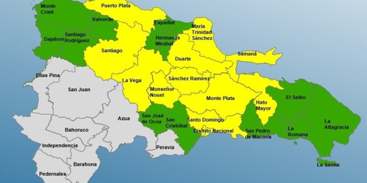 23 provincias y el DN bajo alerta por temporada convectiva, según Onamet