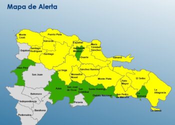 COE mantiene 17 provincias en alerta amarilla , 7 y al Distrito Nacional en verde