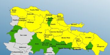 COE mantiene 17 provincias en alerta amarilla , 7 y al Distrito Nacional en verde