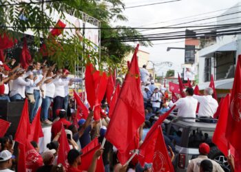 Movimiento Balagueristas Auténticos en las calles con candidato Luis Abinader