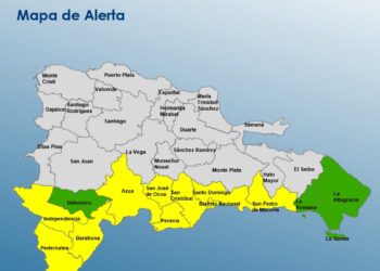 COE aumenta 09 provincias y al Distrito Nacional en alerta amarilla y mantiene 03 en verde