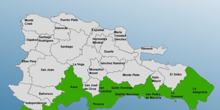 COE coloca nueve provincias y el Distrito Nacional en alerta verde debido a huracán Beryl