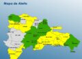 COE mantiene 15 provincias en alerta amarilla y 10 en verde