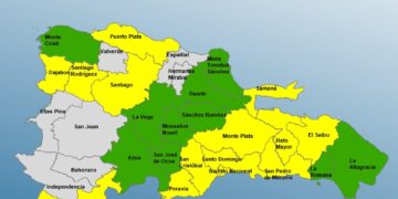 COE mantiene 15 provincias en alerta amarilla y 10 en verde