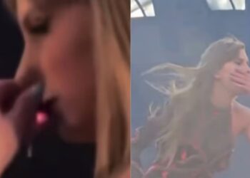 Taylor Swift se llena las manos de mocos por el intenso frío de Escocia