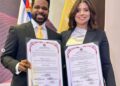 Esposos Kimberly Taveras y Jheyson García reciben certificados los acredita como diputados