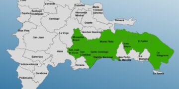 8 provincias y el DN en alerta verde por vaguada y onda tropical, según COE