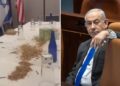 Arrojan gusanos e insectos sobre una mesa preparada para Netanyahu en un hotel de Washington